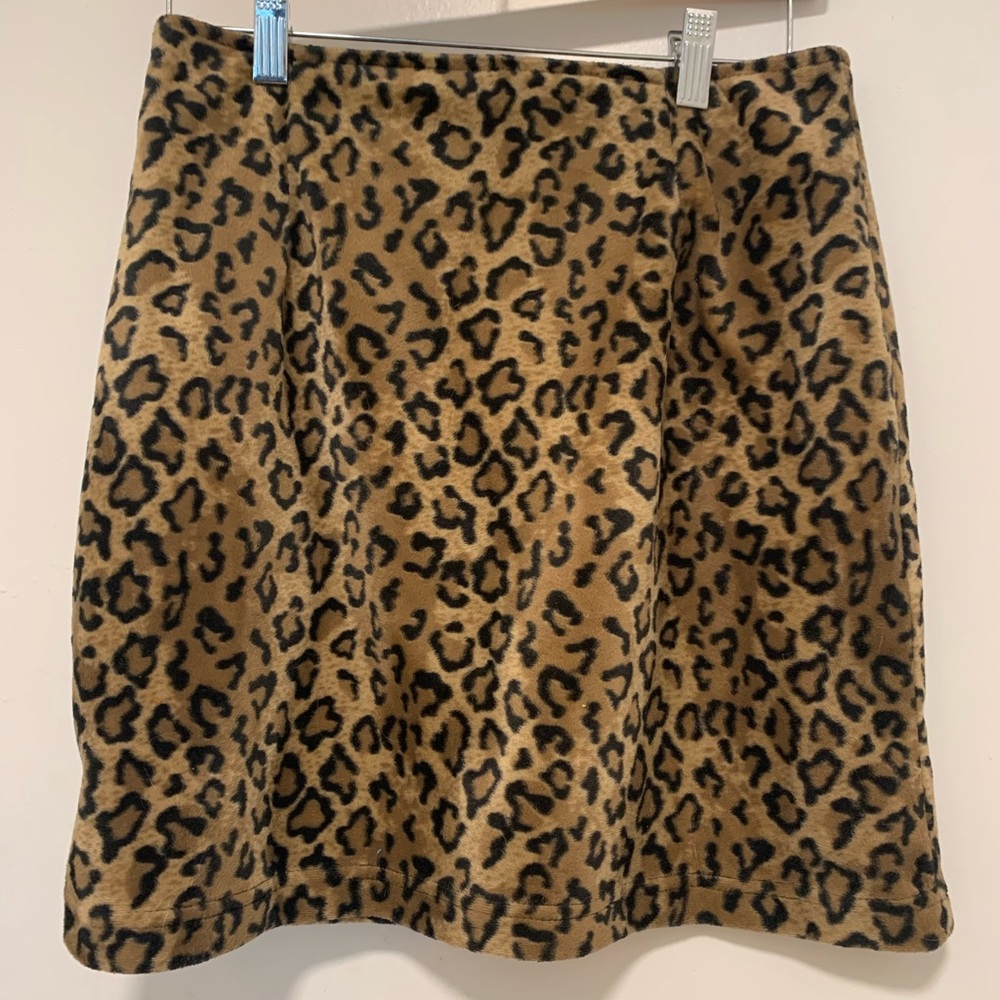 90s Velour Cheetah Print Mini Skirt